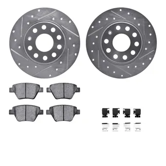 R1 Concepts WGUH1-74062 Brake Rotors - D/S - Silver W/ Optimum Oe Pads & Hdw
